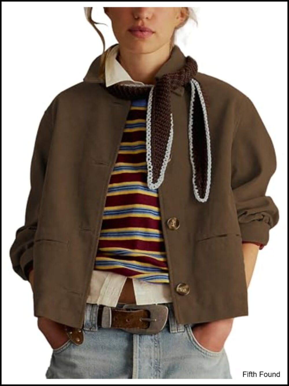 Faux Suede Cropped Jacket Button Down Notch Lapel Blazer